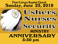 Ushers, Nurses & Security Anniversary -June 23rd